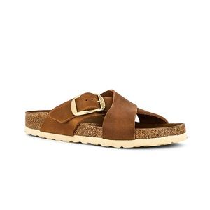 Birkenstock Siena Big Buckle Sandal in Cognac